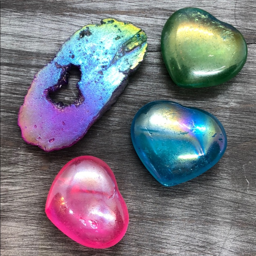 Color pop Rainbow angel aura quartz crystal kit